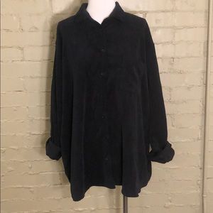 Audrey 3+1 Black Corduroy Button Up :M/L